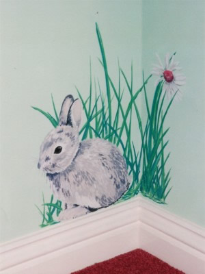 Rabbit Mural in baby's room