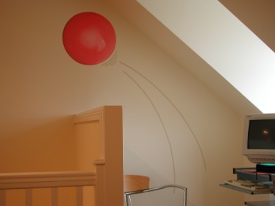 Close up of billiard ball mural